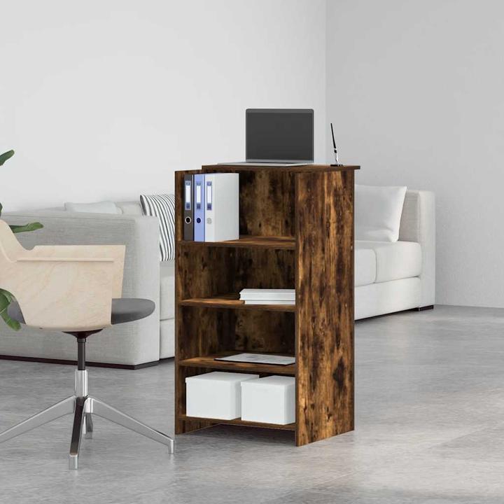 Actual product image vidaXL Reception counter smoked oak 55x50x103.5 cm wood-based reception counter