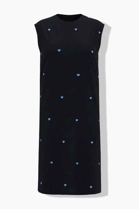 Image du produit Studio Untold Robe midi oversize jersey, coeurs floqués, sans manches (46)