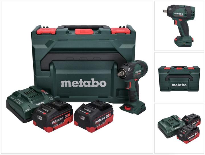 Produktbild Metabo SSW 18 LTX 300 BL Akku Schlagschrauber 18V 300Nm 1/2" Brushless ( 602395840 ) + 2x Akku 5,5Ah (Akkubetrieb)