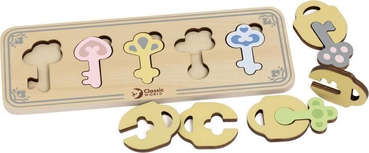 Immagine prodotto Classic World Puzzle sensoriale Montessori in legno Chiavi e serrature da abbinare