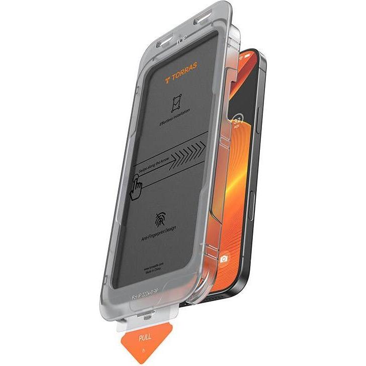 Torras Install Master Privacy (1 Stück, Apple iPhone 16), Smartphone Schutzfolie, Schwarz