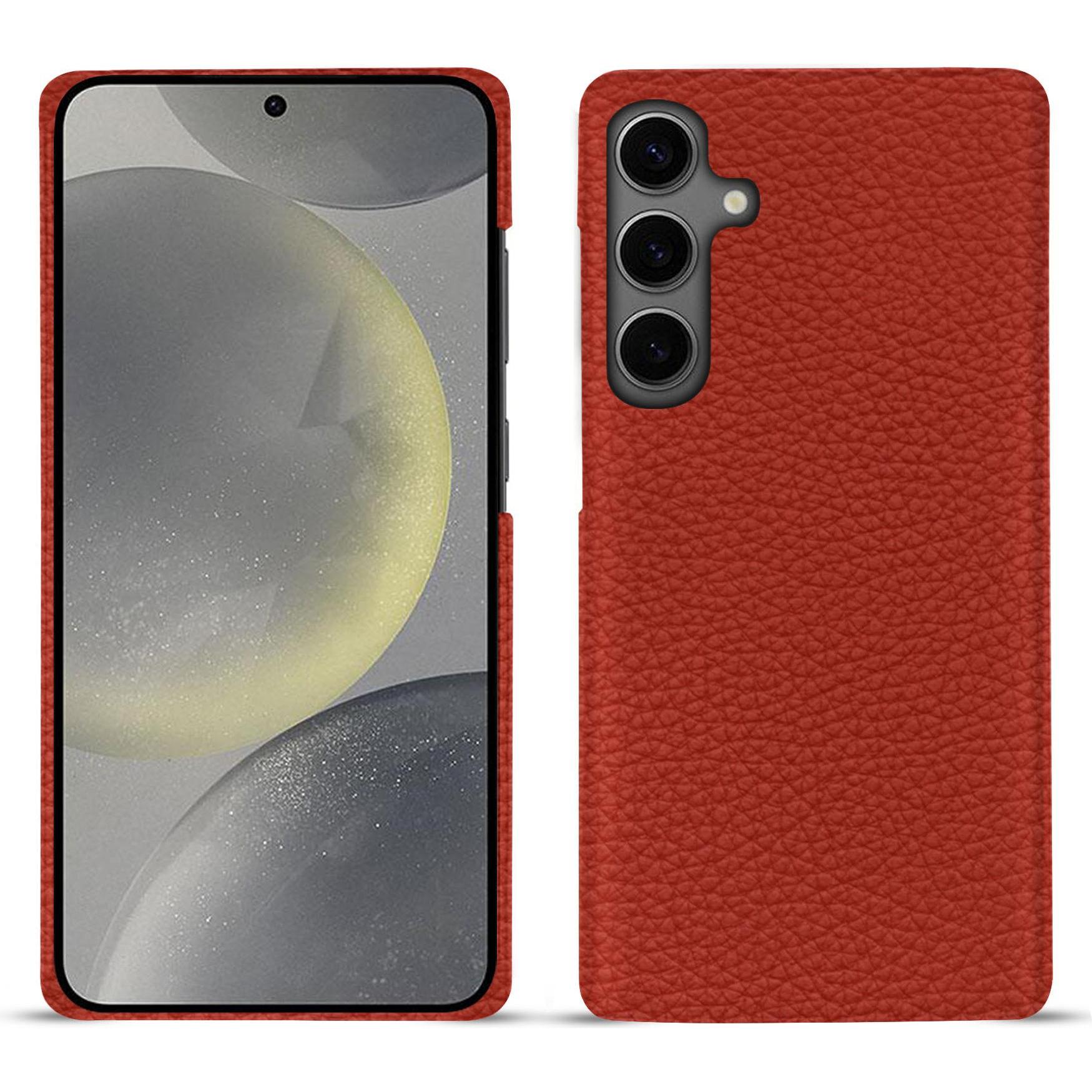 Noreve Lederschutzhülle (Samsung Galaxy S24), Smartphone Hülle, Orange