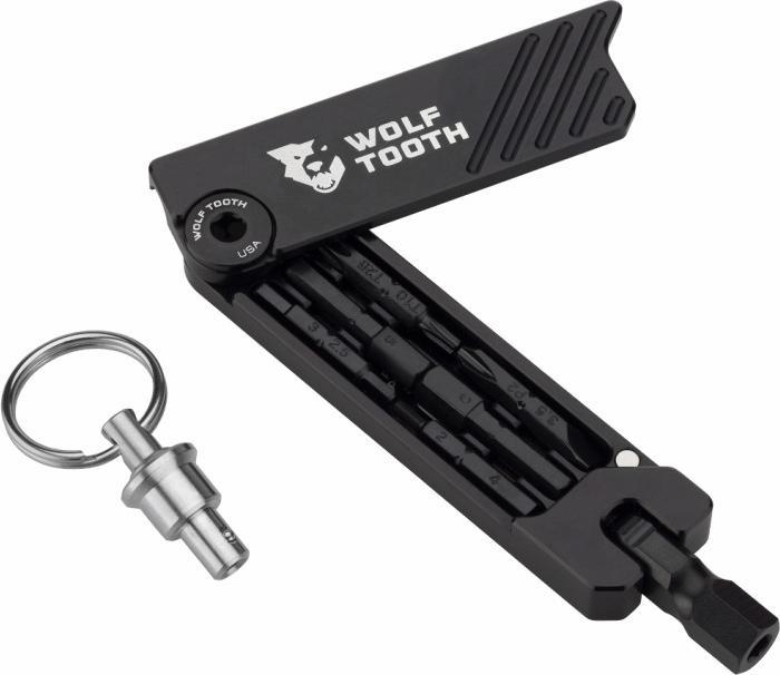 Actual product image Wolf Tooth 6-Bit Hex Wrench Multitool with key ring black/black (11 Functions)