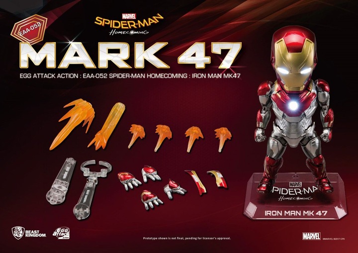 Actual product image Beast Kingdom Spider-Man Homecoming "Iron Man MK 47" Egg Attack action figure