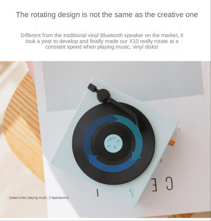 Produktbild PhoneLook Retro vintage Bluetooth Speaker Vinyl Plattenspieler Türkis (Vollautomatisch)