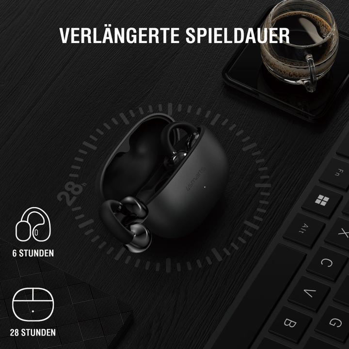 Produktbild 4smarts Open-Ear-Kopfhörer SkyBuds Clip Grau, Detailfarbe: Grau (NC, 6 h, Kabellos)