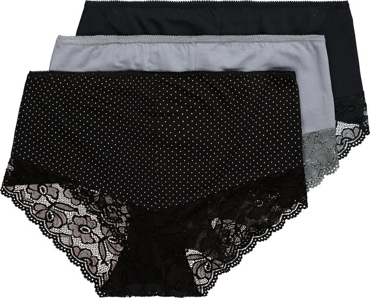 Produktbild Ulla Popken Hipster, 3er-Pack, Spitzen-Einsatz (60, 3er Pack)