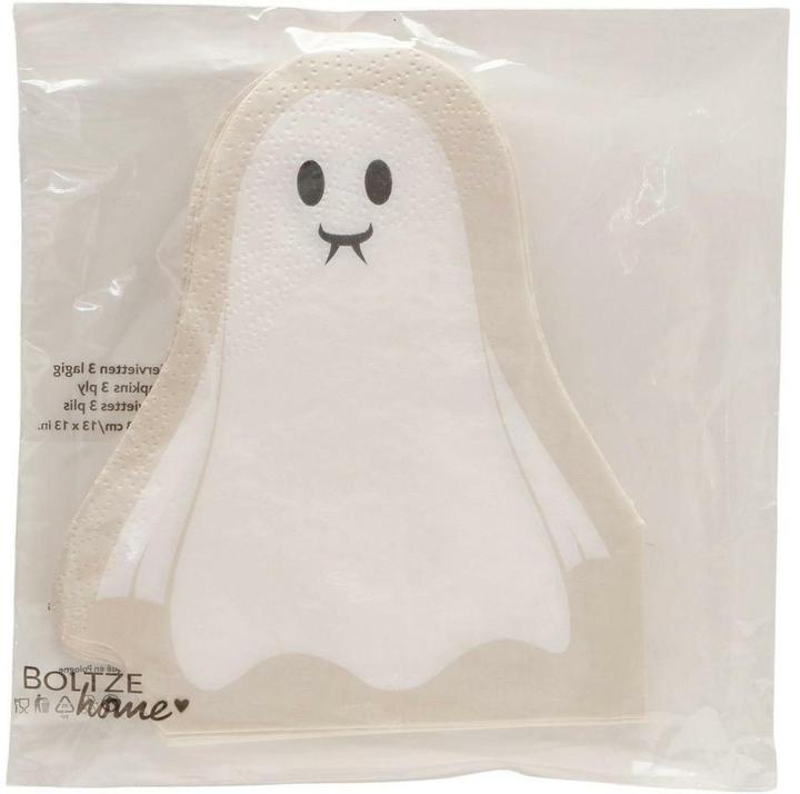 Boltze Home Boltze Servietten Ghostie 12 Stück, 13 x 15 cm (12 x, 13 x 15 cm)