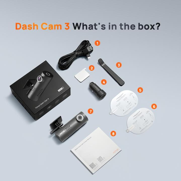 Produktbild 70mai Dash Cam 3 (WLAN, Bluetooth, Akku, Full HD)