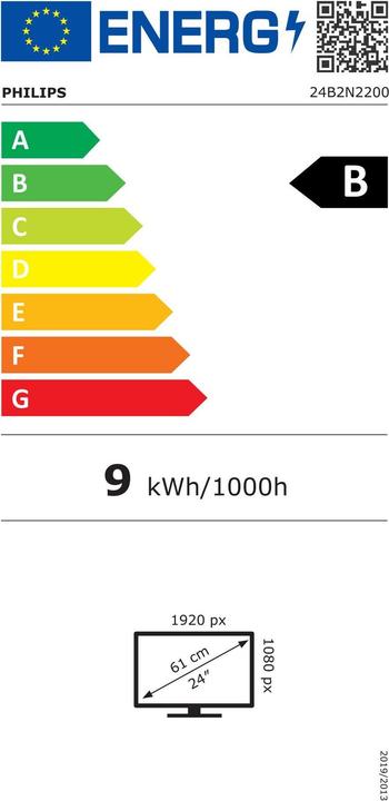 Energie-Label Philips MMD 24B2N2200/00 IPS Monitor,,, Speakers, HDMI, Port (1920 x 1080 Pixel, 24")