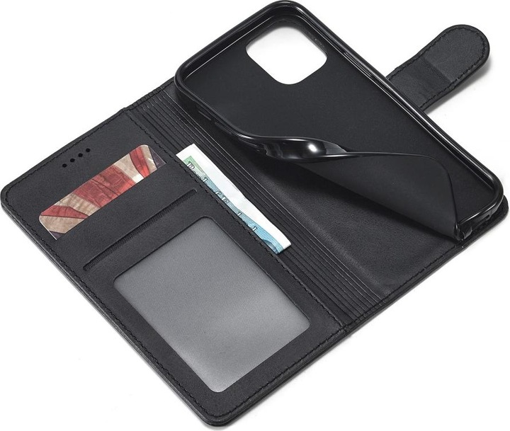 Actual product image Ueli Express iPhone 12 / iPhone 12 Pro book case Case genuine leather with card slot black (Apple iPhone 12 Pro, Apple iPhone 12)