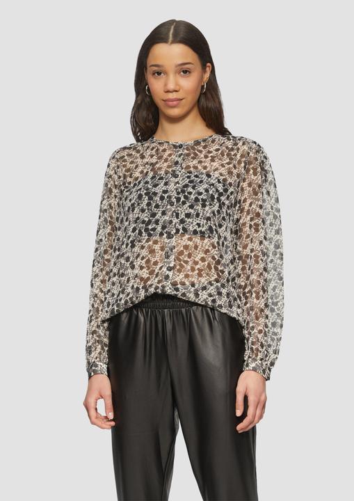 Produktbild S.Oliver Bluse Leicht transparente Chiffonbluse mit All-over-Print (32)