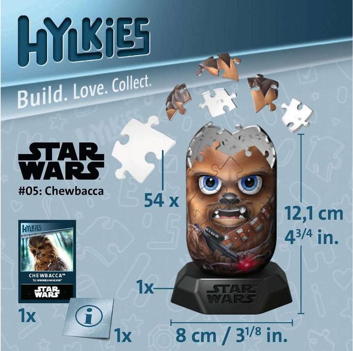 Produktbild Ravensburger Hylkies: Die neue Sammelfigurenreihe zum selbst zusammenbauen. Figur #05 - Chewbacca - (54 Teile)