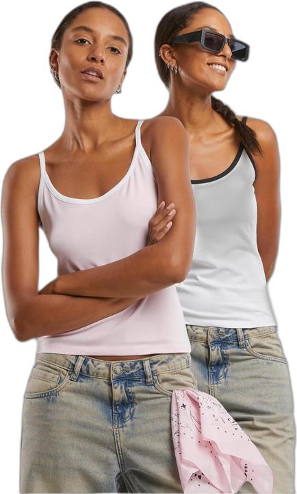 Produktbild Urban Classics Ladies Contrast Basic Top 2-Pack - 190989 (M)