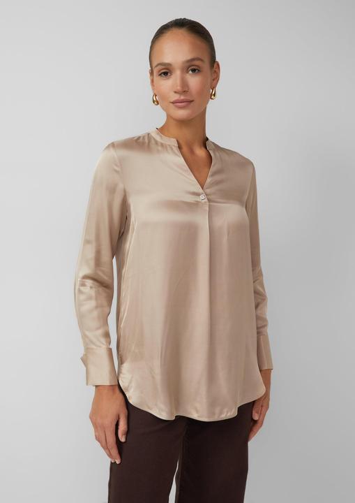 Immagine prodotto s.Oliver Bluse Elegante Satin-Bluse mit V-Ausschnitt und Stehkragen (46)