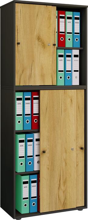 Produktbild VCM Büroschrank Schiebetüren Lona 5fach (70 x 37 x 184 cm)