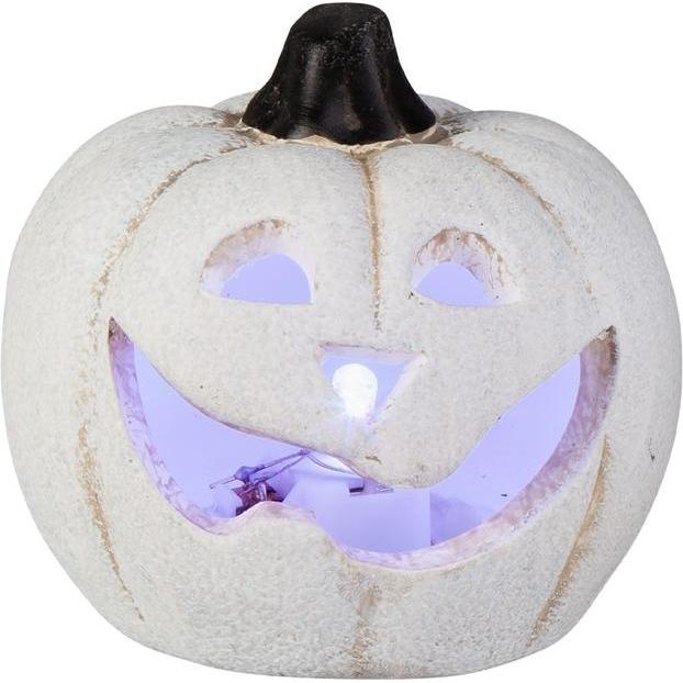 MICA Living LED-Kürbis - aus Terrakotta - ca. 7,5 x 7 x 6,5 cm