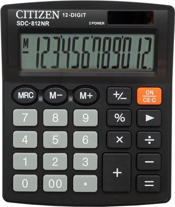 Citizen Calculator SDC 812NR (Solar cells, Batteries)