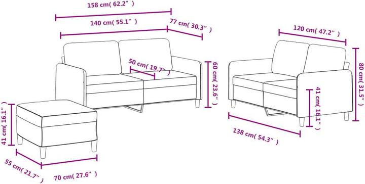 Produktbild vidaXL Sofagarnitur (Polstergruppe)
