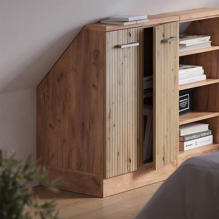 Produktbild Vichy Dachschrägenschrank Rion, Artisan-Eiche/Goldkraft Eiche/Goldkraft Eiche, mit 2 Türen (46 x 60 x 81.60 cm)