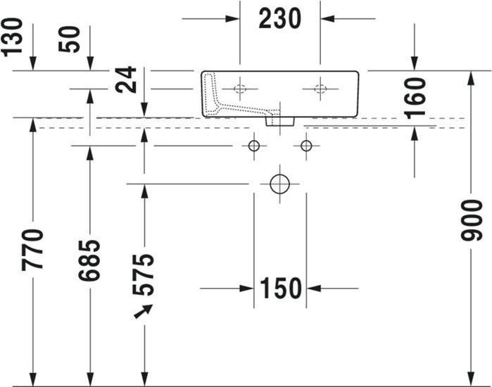 Produktbild Duravit Handwaschbecken Vero 45 cm wei 0704450000 (350 mm, 450 mm)