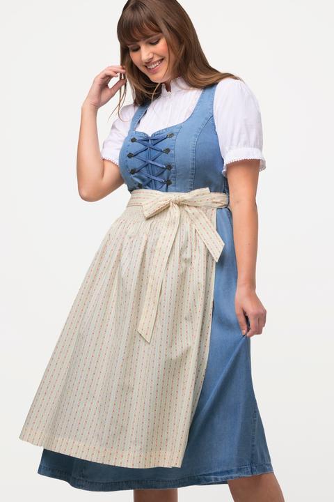 Produktbild Ulla Popken Dirndl, Lyocell, 2 Schürzen, Carree-Ausschnitt, ärmellos (52)
