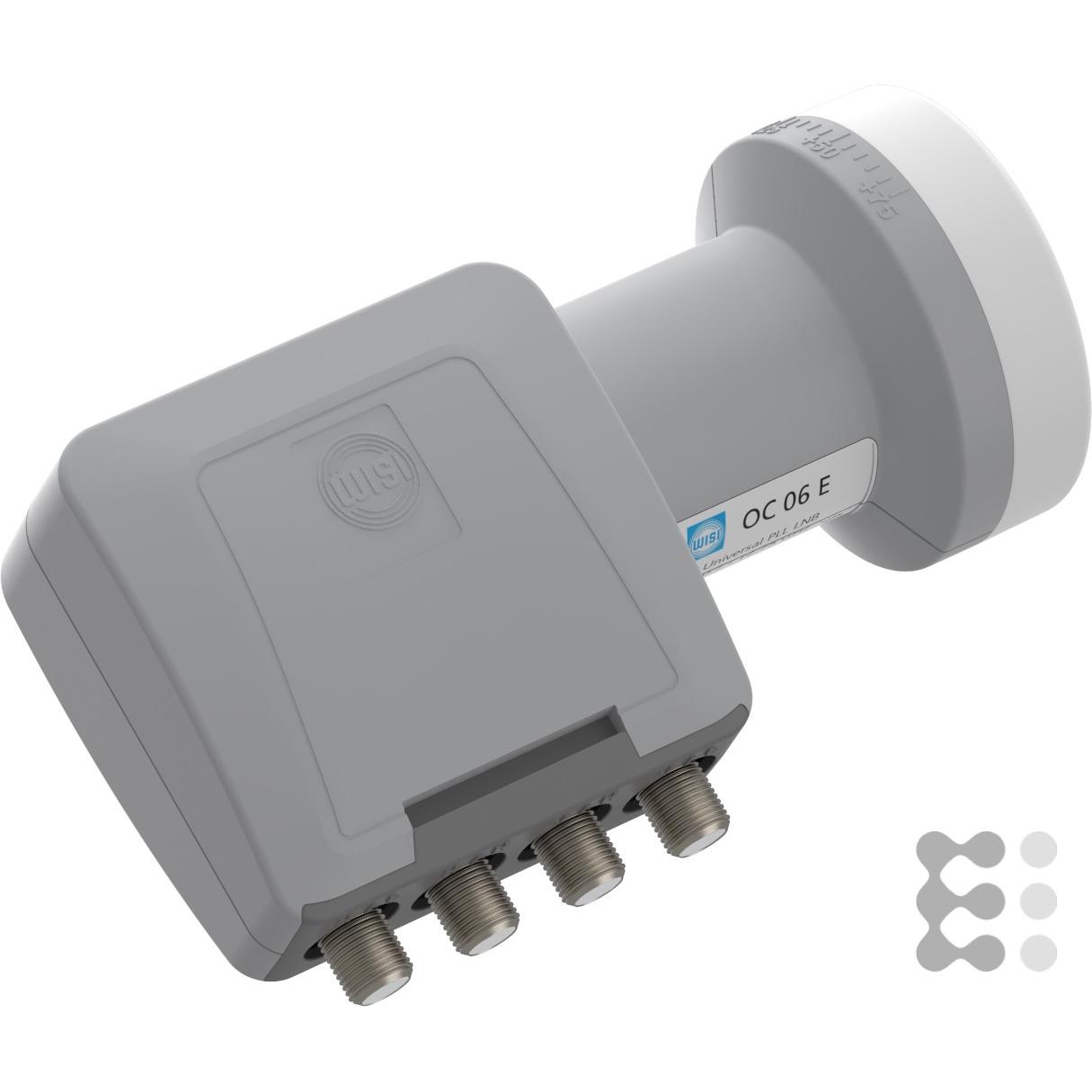 WISI OC 06E Speisesystem Quad 40mm lichtgrau (Quad LNB, 40mm), LNB, Grau