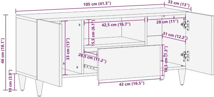 Actual product image vidaXL TV-Schränk (33 x 105 x 46 cm)