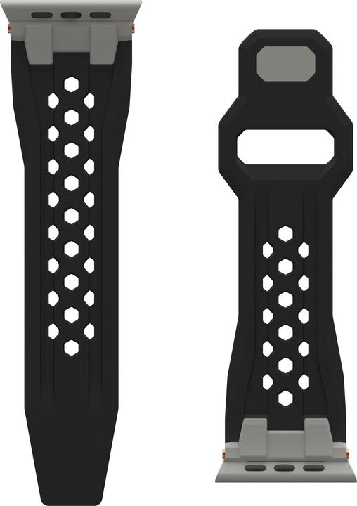 Produktbild UAG Urban Armor Gear Monarch Strap| Apple Watch Ultra/42/44/45/46mm| schwarz/titan (194158114037) (Fluoroelastomer, Rubber, Stainless Steel)