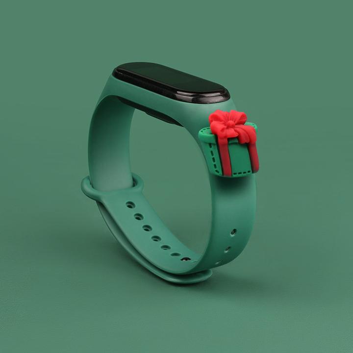 Produktbild Hurtel Strap Xmas Wristband für Xiaomi Mi Band 4 / Mi Band 3 Christmas Silicone Strap Armband Dunkelgrün (G (Kunststoff)
