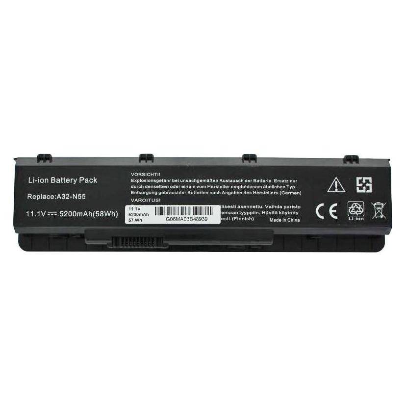 ASUS Akku N45, N55, N75 Akku A32-N55 (6 Zellen, 5200 mAh), Notebook Akku