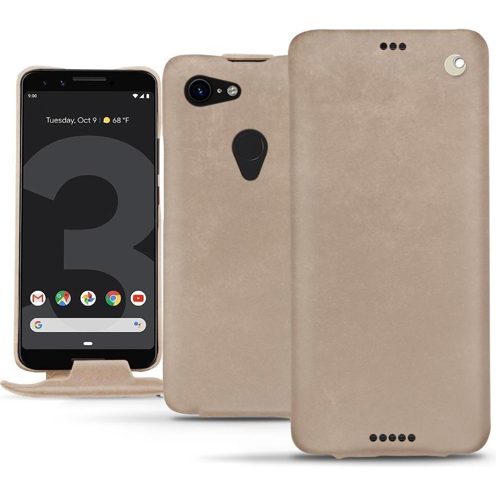 Noreve Lederschutzhülle vertikal (Google Pixel 3 XL), Smartphone Hülle, Beige