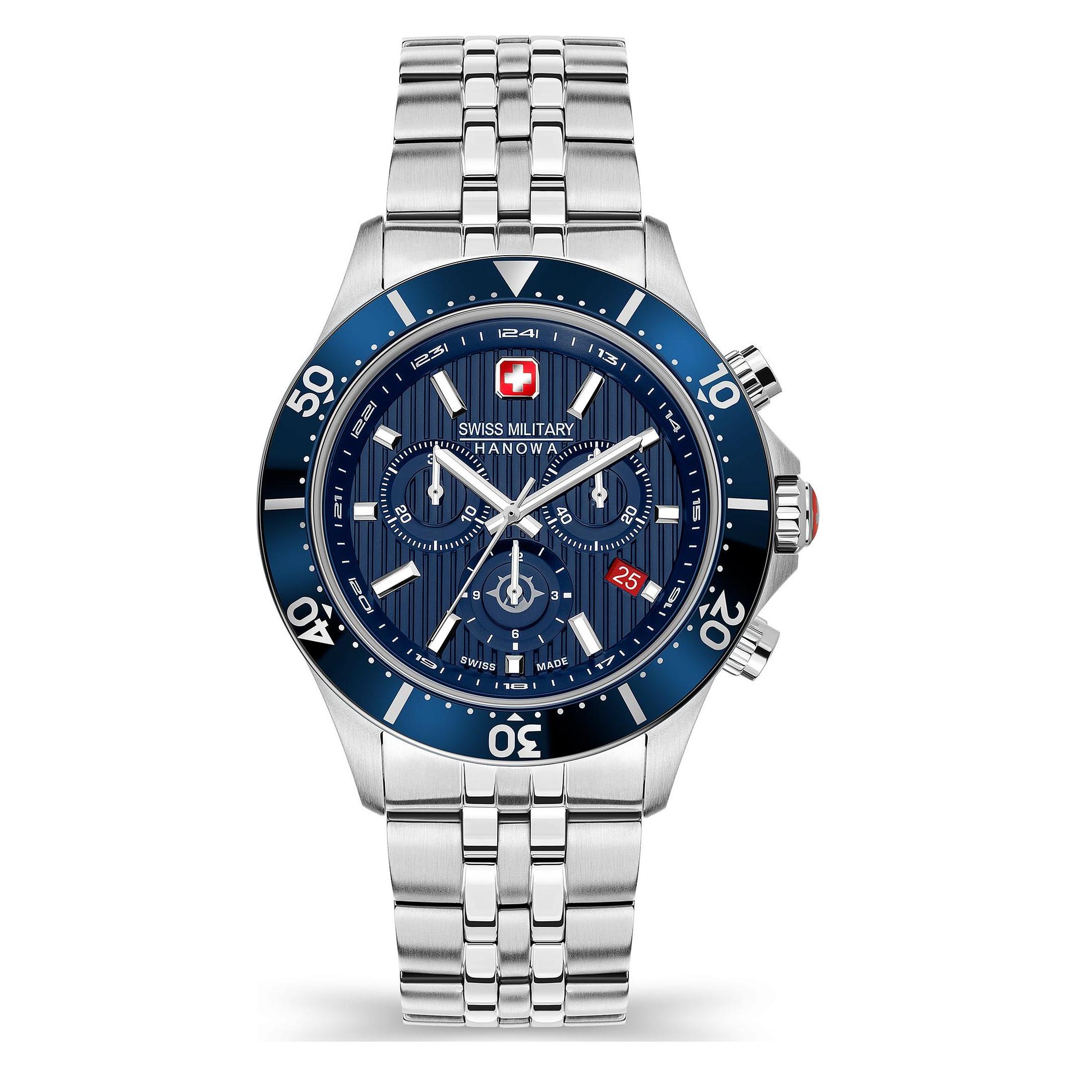 Swiss Military, Armbanduhr, Flagship X Chrono, Silber, (Chronograph, 42 mm)