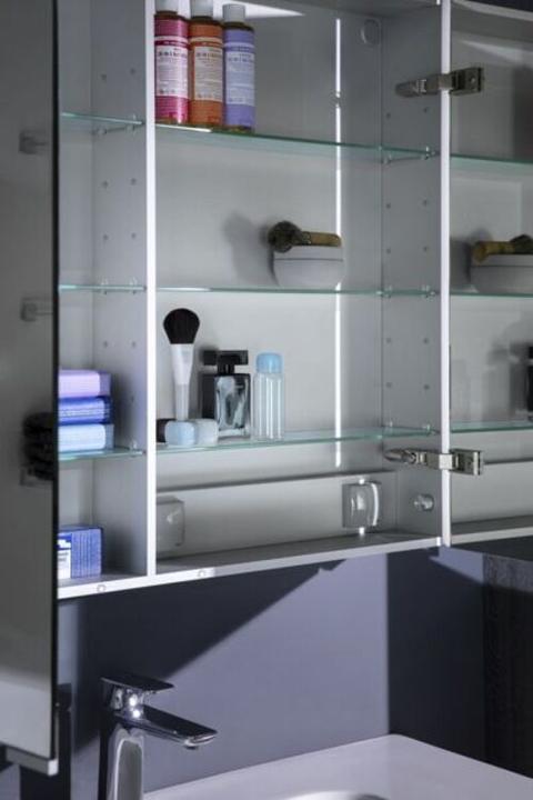 Actual product image Laufen Frame 25 Mirror cabinet, vertical lighting, outside stop, 750x150x1000 (15 x 100 x 75 cm)