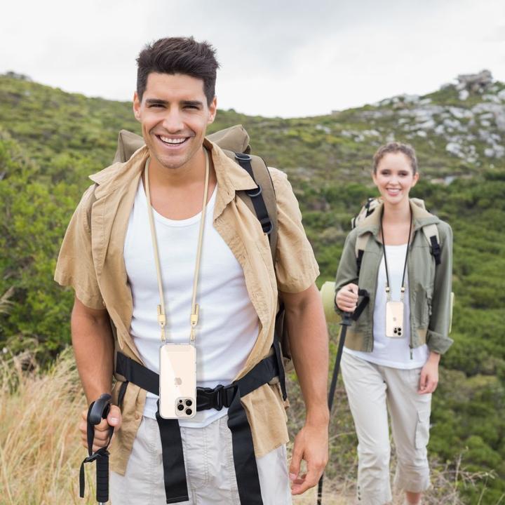 Actual product image Tech-Protect FlexAir Chain MagSafe iPhone 16e Case - Black/Beige (Apple iPhone 16e)