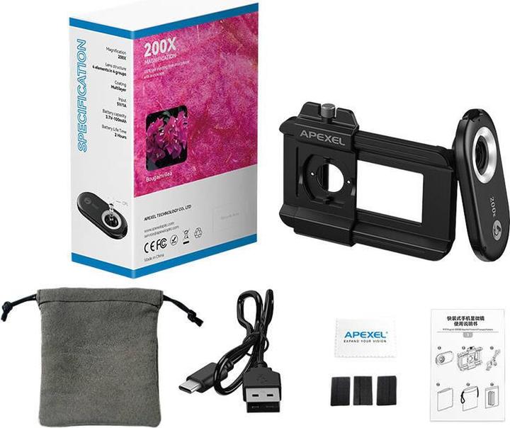 Apexel Lens for phone 200x APL-MS200