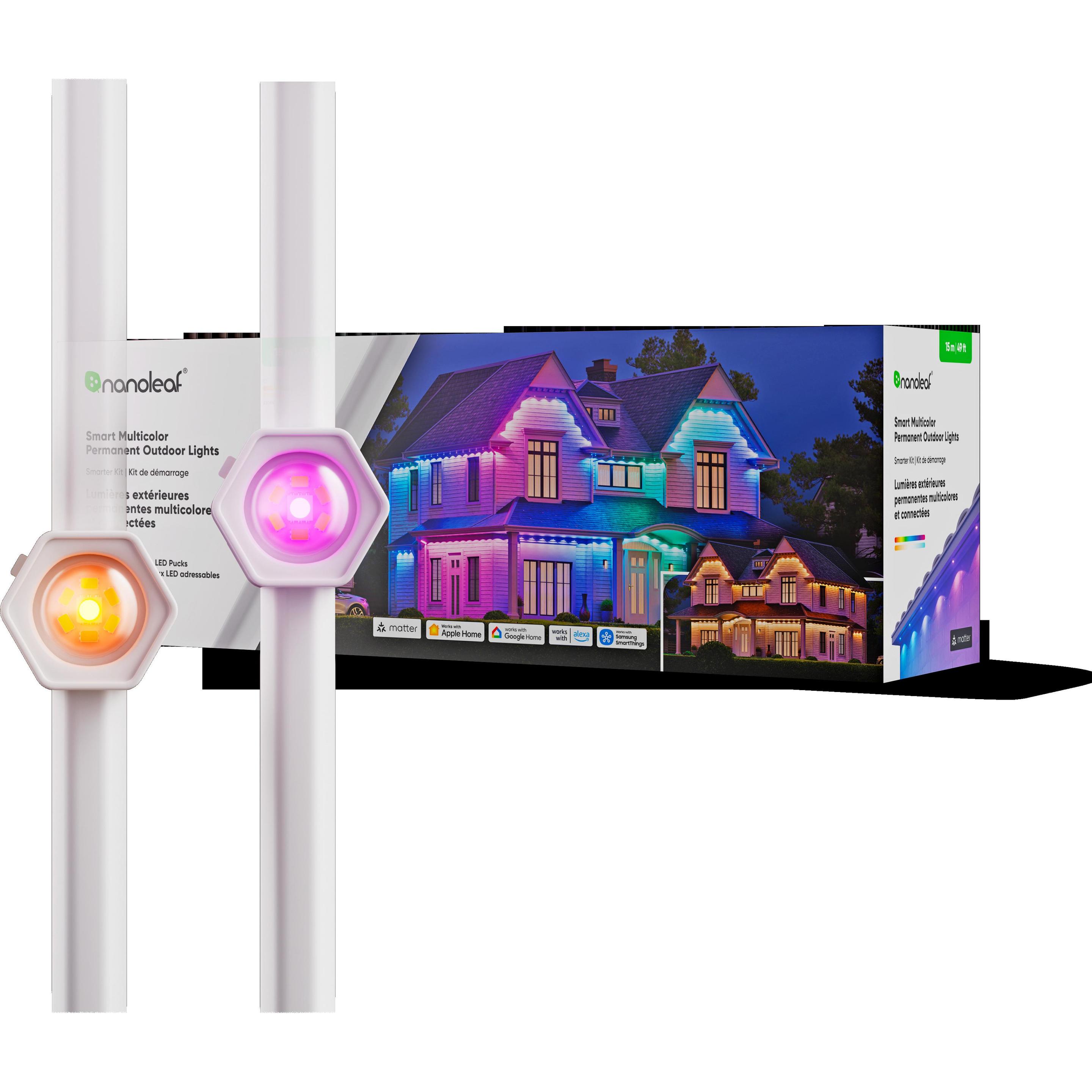 Nanoleaf, Striscia LED, Permanent Outdoor Lights Smarter Kit 15 Meter (RGBW, 1500 cm, Esterno)