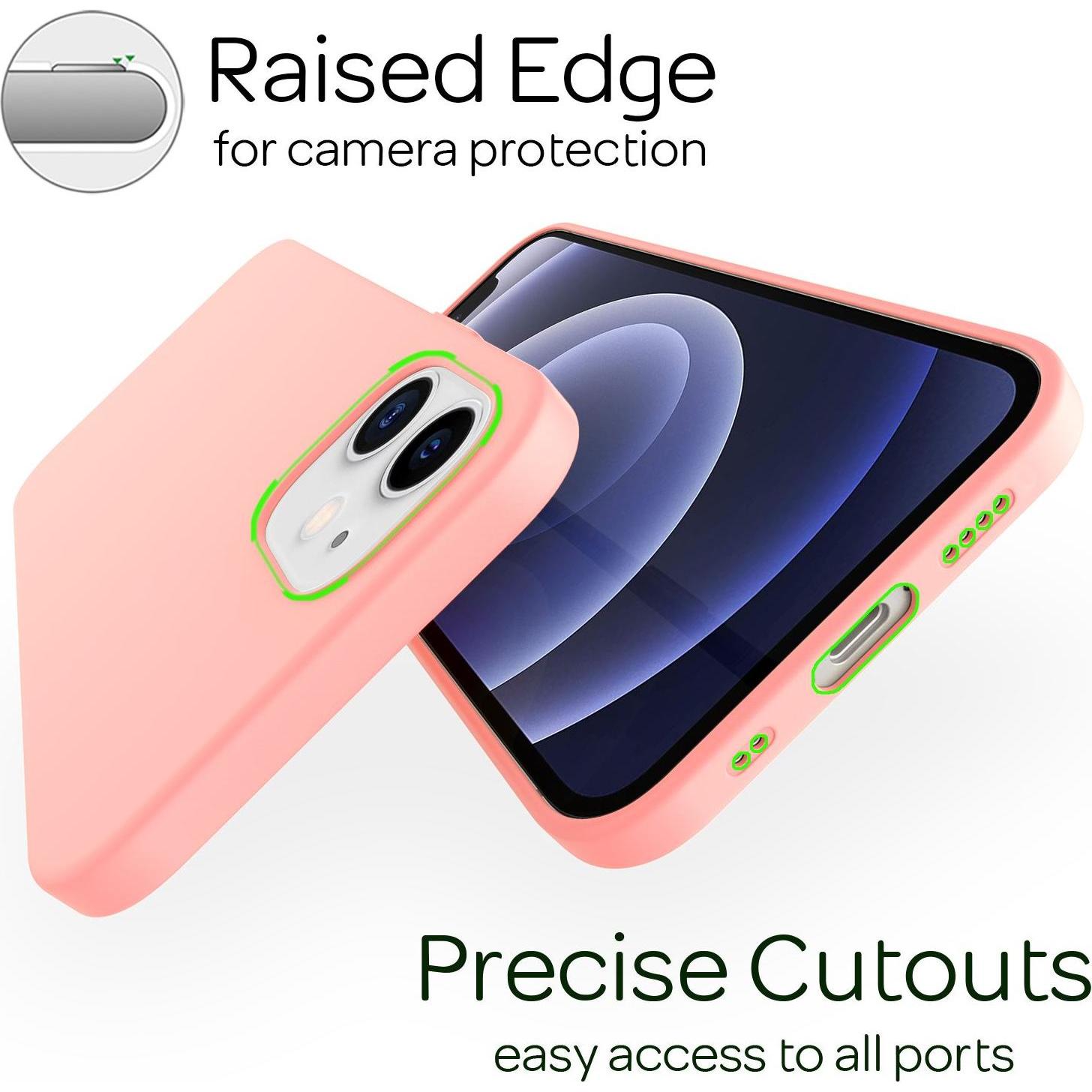 Thumbnail - Nalia Liquid Silikon Handyhülle (Apple iPhone 12 mini), Smartphone Hülle, Rosa