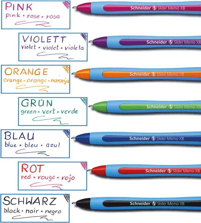 Produktbild Schneider Kugelschreiber Slider Memo (Pink, Blau, 10 x)