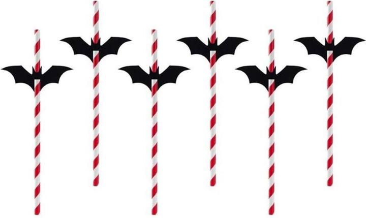 Produktbild Partydeco Fledermaus-Strohhalme (6 Stk) (6 x)