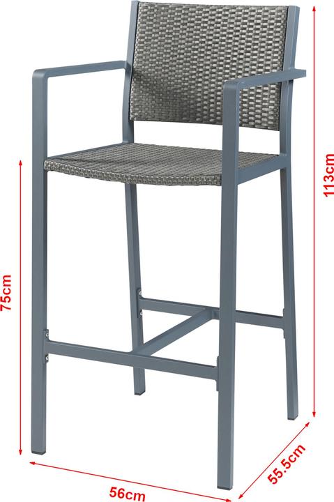 Image du produit Casa.Pro Set de table de bar Avise 3 pcs. aluminium (108 x 70 x 70 cm)