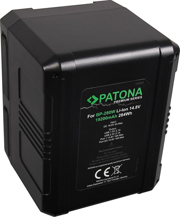 Patona Premium Akku V-Mount 284Wh f. Sony BP280W DSR 250P 600P 650P 652P (Kamera Akku Ladegerät)