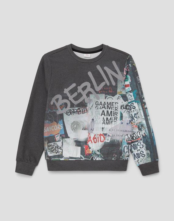Produktbild s.Oliver Sweatshirt Sweatshirt mit Artwork (M)
