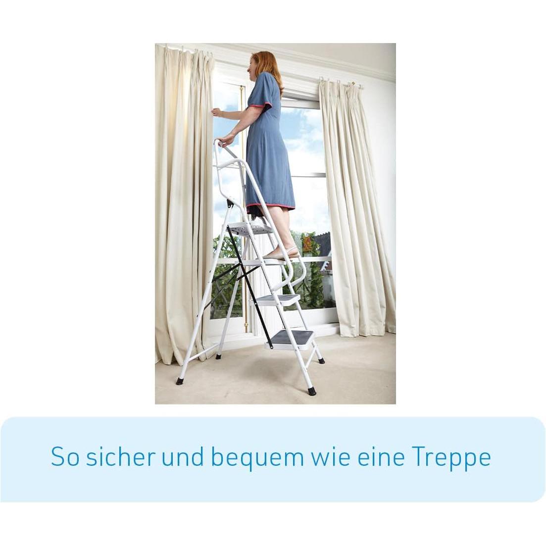 Thumbnail - MediaShop, Leiter + Gerüst, Sicherheitsleiter mit Handlauf (Stehleiter, 157 cm)