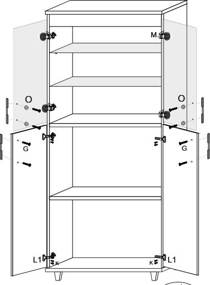Image du produit ADRK Furniture Armoire POLA 17 (80 x 40 x 193 cm)