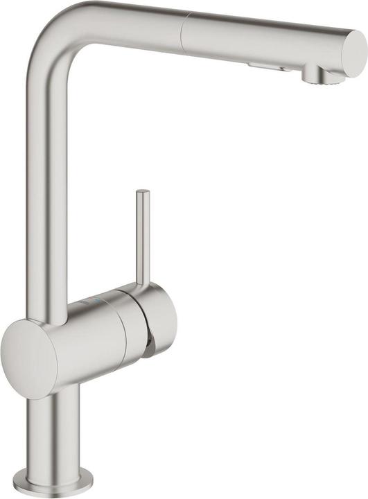 Grohe Küchenarmatur mit Handbrause Minta supersteel matt 30274