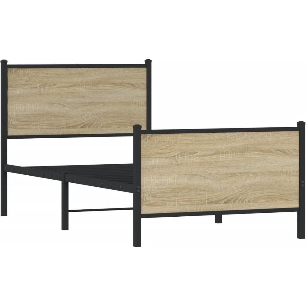 VidaXL, Bett, Bettgestell mit Kopf- und Fussteil (90 x 190 cm)