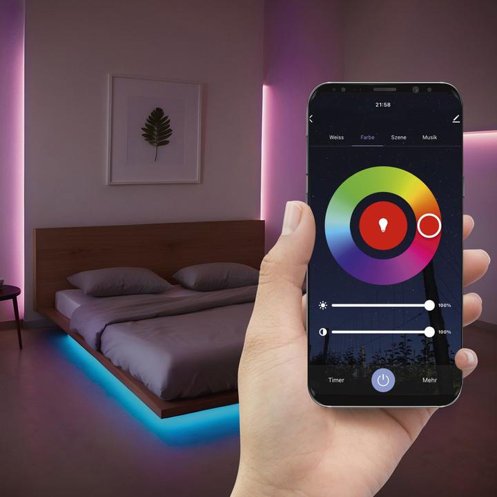 Image du produit Hama 00176634 Smart Lighting Bande lumineuse intelligente Blanc WLAN (500 cm, Intérieur)