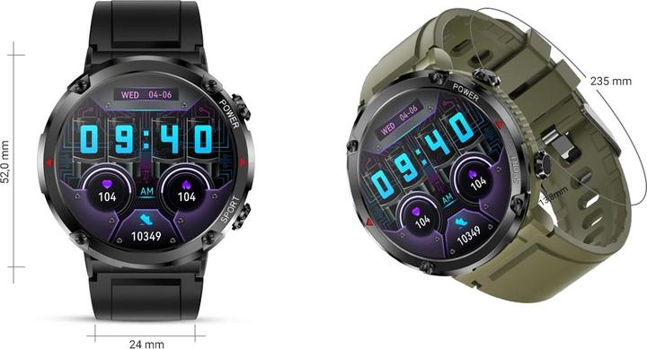 Produktbild Gravity GT21-7 Smartwatch + schwarzes Silikonarmband