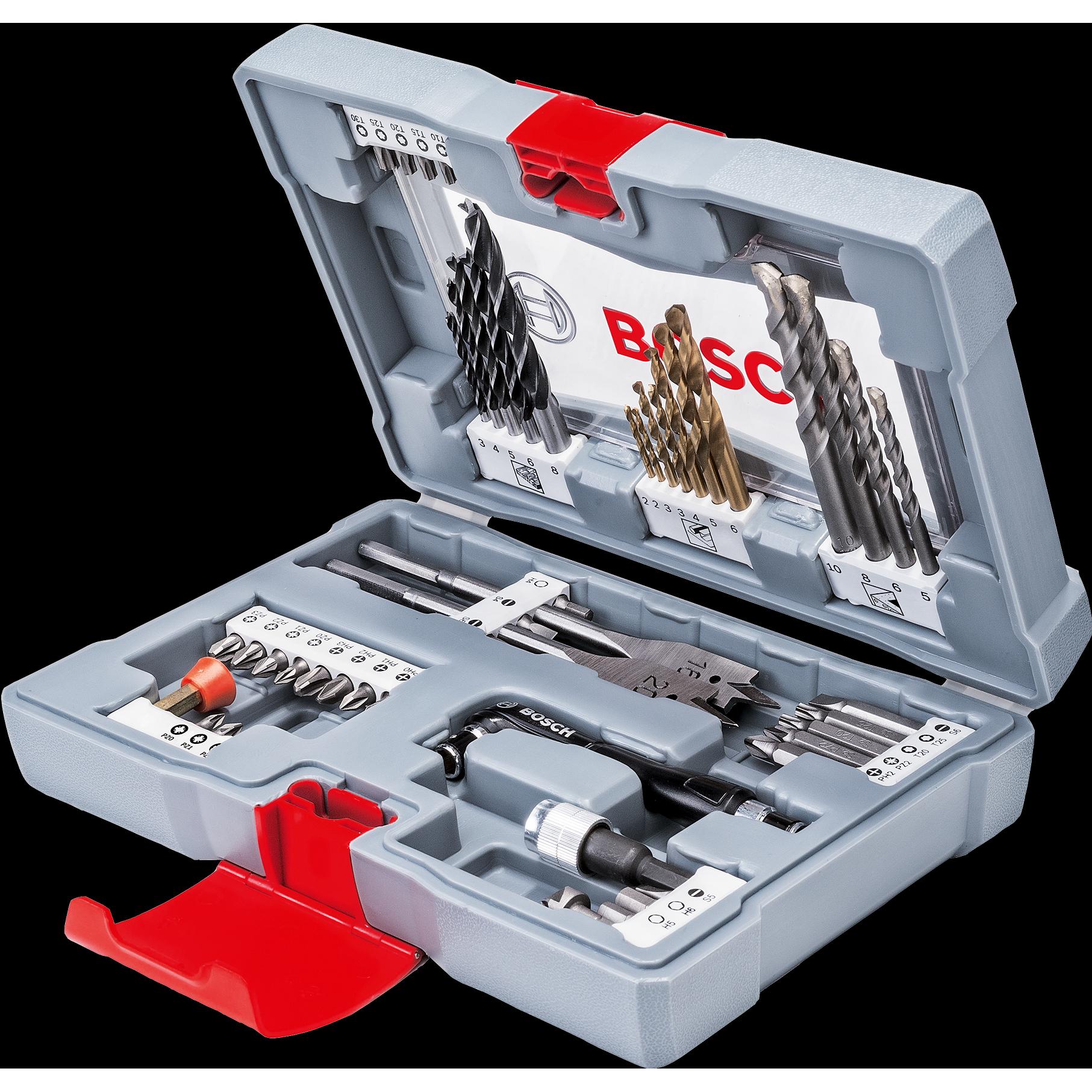 Bosch Professional Zubehör, Bohrereinsatz, 49-tlg. Premium X-Line Bohrer- und Schrauber-Set (5 mm, 6 mm, 8 mm, 10 mm, 2 ...